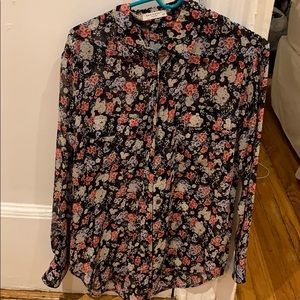 Equipment silk floral blouse